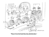 "They're from the Social Security administration." - Cartoon Premium Giclee Print by Mick Stevens