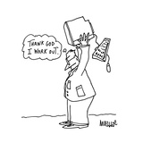 Thank god I work out.' - Cartoon Premium Giclee Print by Peter Mueller