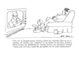 "The rise in unemployment, however, which was somewhat offset by an expand…" - New Yorker Cartoon Premium Giclee Print by Ed Arno