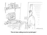 "The cat's been walking around on my desk again." - Cartoon Premium Giclee Print by Mick Stevens
