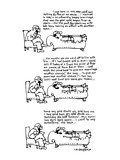 In three different panels, a patient relates to his psychiatrist a ramblin… - New Yorker Cartoon Premium Giclee Print by Lou Myers