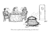 "The service is polite and well meaning, if a little slow." - New Yorker Cartoon Premium Giclee Print by Edward Koren