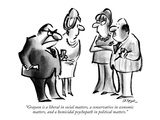 "Grayson is a liberal in social matters, a conservative in economic matter…" - New Yorker Cartoon Premium Giclee Print by Lee Lorenz