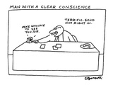 Voice over intercom, 'Mike Wallace to see you, sir.' to businessman, who s… - New Yorker Cartoon Premium Giclee Print by Charles Barsotti