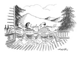 Directors' chairs on deck of summer house are occupied by Fred, Alice, and… - New Yorker Cartoon Premium Giclee Print by Henry Martin