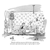 "Harold, would you say you are left of center, right of center, left of le…" - New Yorker Cartoon Premium Giclee Print by George Booth