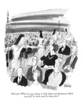 "And you! What are you doing to help Aida and Radames? Will you just sit t…" - New Yorker Cartoon Premium Giclee Print by J.B. Handelsman