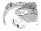 Car drives into a community with a sign that reads, 'Welcome to Condoville… - New Yorker Cartoon Premium Giclee Print by Jack Ziegler