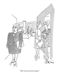 "She's all work and no play." - New Yorker Cartoon Premium Giclee Print by Edward Frascino