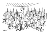 Art class painting nude woman. Each student paints exact same abstract int… - New Yorker Cartoon Premium Giclee Print by Anatol Kovarsky