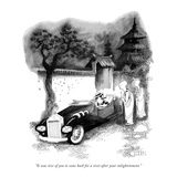 "It was nice of you to come back for a visit after your enlightenment." - New Yorker Cartoon Premium Giclee Print by Richard Oldden