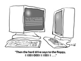 "Then the hard drive says to the floppy, 110010001110011 . . ." - Cartoon Premium Giclee Print by Arnie Levin