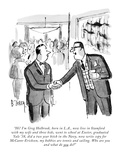 "Hi! I'm Greg Holbrook, born in L.A., now live in Stamford with my wife an…" - New Yorker Cartoon Premium Giclee Print by Barney Tobey