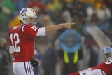 Titans Patriots Football: Foxborough, MA - Tom Brady Fotografie-Druck von Stephan Savoia