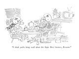 "I think you're being swell about this Super Bowl business, Roxanne." - New Yorker Cartoon Premium Giclee Print by Dean Vietor