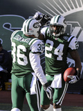 Panthers Jets Football: East Rutherford, NJ - Darrelle Revis Photographic Print by Bill Kostroun