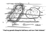 "I had my genetic blueprint laid bare, and now I feel violated." - Cartoon Premium Giclee Print by Aaron Bacall