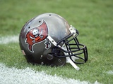 Texans Buccaneers Football: Tampa, FL - A Tampa Bay Buccaneers Helmet Photographic Print by Steve Nesius