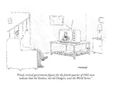 "Final, revised government figures for the fourth quarter of 1981 now indi…" - New Yorker Cartoon Premium Giclee Print by Robert Mankoff