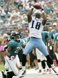 Titans Jaguars Football: Jacksonville, FL - Kenny Britt Photographic Print by Phil Coale