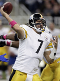 Steelers Lions Football: Detroit, MI - Ben Roethlisberger Fotografisk trykk av Duane Burleson