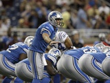 Colts Lions Football: Detroit, MI - Matthew Stafford Photographic Print by Paul Sancya