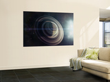 Light from a Nearby Star Illuminates a Massive Ringed Gas Giant Mural por Stocktrek Images