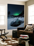 Aurora Borealis over Tennevik River in Norway Wall Mural by Stocktrek Images 