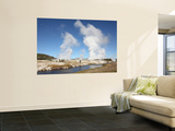 Steam Rising over Midway Geyser Basin Geothermal Area, Yellowstone National Park, Wyoming Wall Mural by Stocktrek Images 