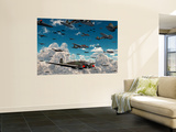 German Heinkel He 111 Bombers Gather over the English Channel Wall Mural by Stocktrek Images 