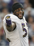 Ravens Patriots Football: Foxborough, MA - Ray Lewis Photographic Print by Winslow Townson