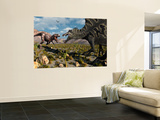 A Confrontation Between a T. Rex and a Spinosaurus Dinosaur Wall Mural by Stocktrek Images 
