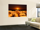 The Moon Rising Behind Rocks Lit by a Nearby Fire in Miramar, Argentina Mural por Stocktrek Images The Moon Rising Behind Rocks Lit by a Nearby Fire in Miramar, Argentina Mural por Stocktrek Images