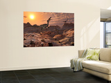 A Pack of Carnivorous Velociraptors from the Cretaceous Period on Earth Mural por Stocktrek Images A Pack of Carnivorous Velociraptors from the Cretaceous Period on Earth Mural por Stocktrek Images
