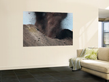 Strombolian Eruption of Stromboli Volcano Producing Ash Cloud, Volcanic Bombs and Lava, Italy Wall Mural by Stocktrek Images 