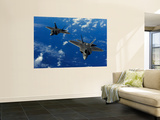 U.S. Air Force F-22 Raptors in Flight Near Guam Wall Mural by Stocktrek Images 