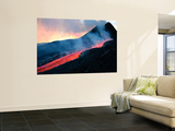 Lava Flowing from Base of Hornito During Eruption of Mount Etna Volcano, Sicily, Italy Wall Mural by Stocktrek Images 