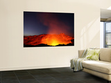 Lava Lake Illuminating Walls of Pit Crater at Night, Erta Ale Volcano, Danakil Depression, Ethiopia Wall Mural by Stocktrek Images 