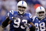 49ers Colts Football: Indianapolis, IN - Dwight Freeney and Robert Mathis Photographic Print by Michael Conroy
