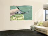 An Italian Air Force Ab-212Ico Helicopter in Flight over France Mural por Stocktrek Images