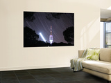 Star Trails Amongst a Tall Television Antenna in Lisbon, Portugal Wall Mural by Stocktrek Images 