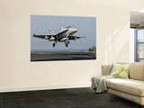 A Us Navy F/A-18C Hornet Prepares to Land Aboard Uss Eisenhower Mural por Stocktrek Images