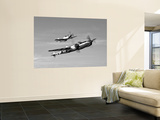 A P-38 Lightning and P-51D Mustang in Flight Wall Mural by Stocktrek Images 