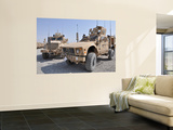 An M-Atv Mine Resistant Ambush Protected Vehicle Parked Next to a Maxxpro Mrap Wall Mural by Stocktrek Images 