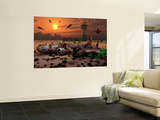 Artist's Concept of a Science Fiction Alien Landscape Wall Mural by Stocktrek Images 
