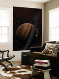 Artist's Concept of a Ringed Gas Giant and its Moons Wall Mural by Stocktrek Images 