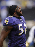 Broncos Ravens Football: Baltimore, MD - Ray Lewis Photographie par Nick Wass