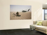 A Field Radio Operator Sets Up Satellite Communication Mural por Stocktrek Images
