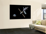 Artist's Concept of the Deep Space Vehicle Mated with an Extended Stay Module Mural por Stocktrek Images