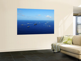 Ships from the Ronald Reagan Carrier Strike Group Transit the Pacific Ocean Mural por Stocktrek Images